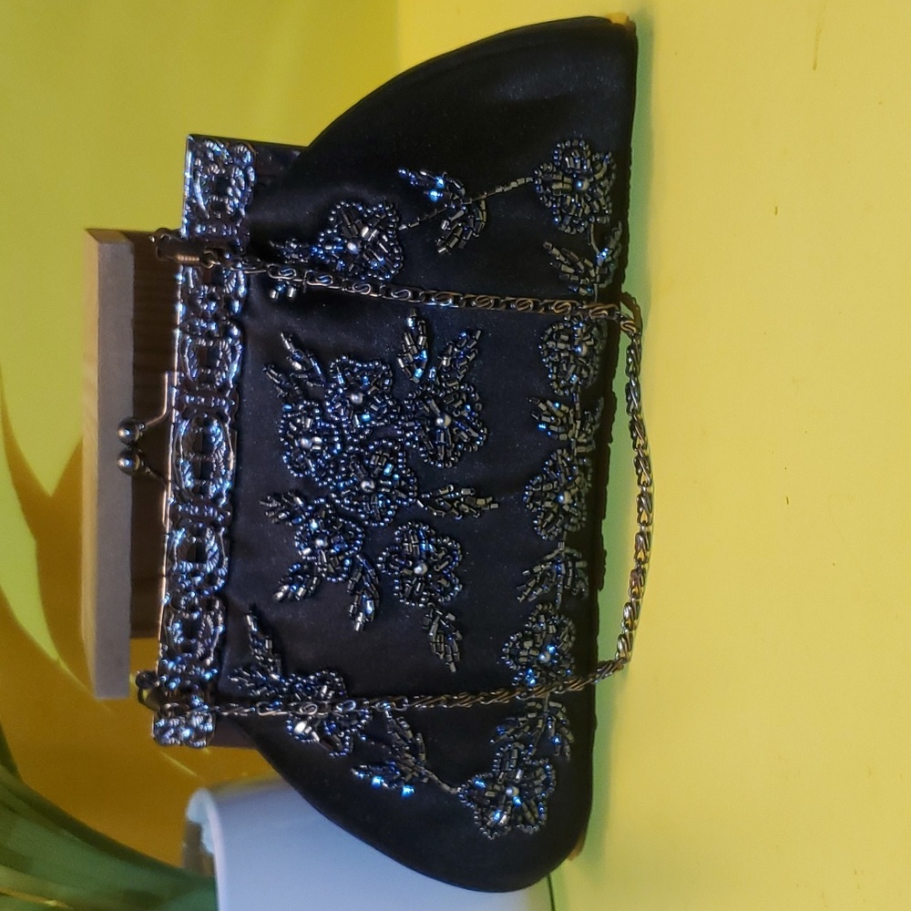 Black Beaded Evening Purse